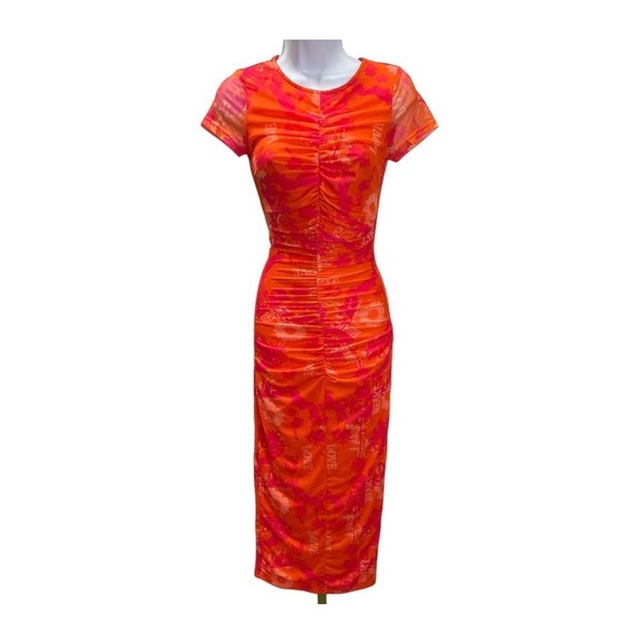 Princess Polly Graphic Colorful Bright Mesh Midi Dress Size 2 New - Picture 3 of 8